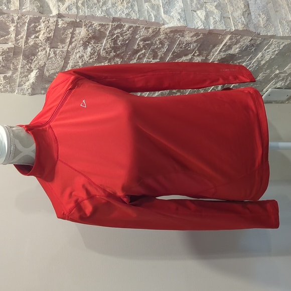 Paradox red base layer running shirt with angled neck zipper red - Picture 4 of 9